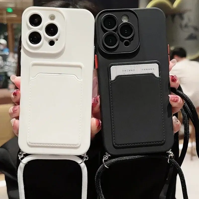 Étui Silicone Avec Dragonne Et Lanière Pour IPhone 11 à 15 Pro Max - Anti-rayures, Finition Luxe